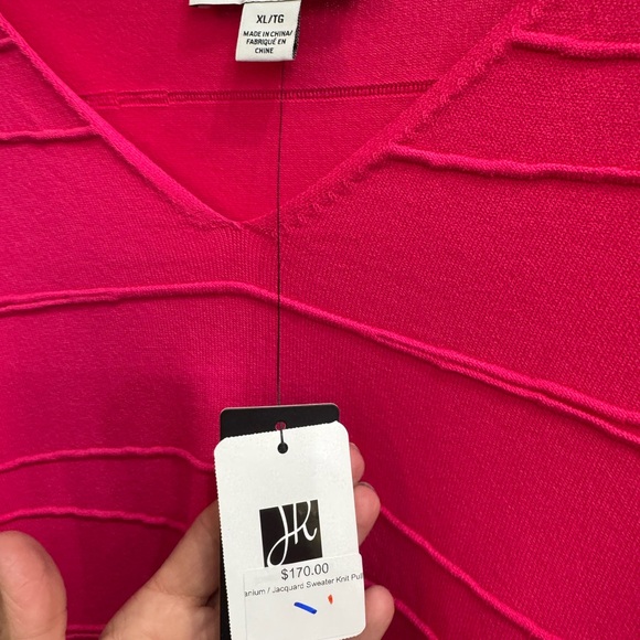 Joseph Ribkoff Fuchsia V-Neck Top - Picture 2 of 2